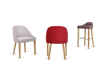 LUBI H-5005 - High upholstered wooden stool with footrest by Paged - view 3