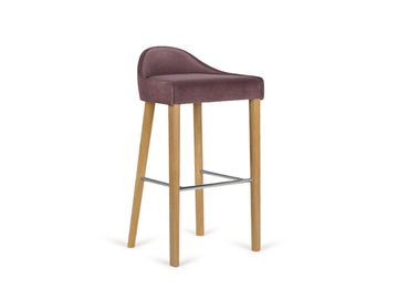 LUBI H-5005 - High upholstered wooden stool with footrest by Paged - view 2