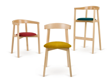 H-UXI-2920 - High beech stool with integrated cushion by Paged - view 3