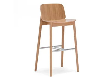 PROP H-4390 - High beech stool with back by Paged - view 2