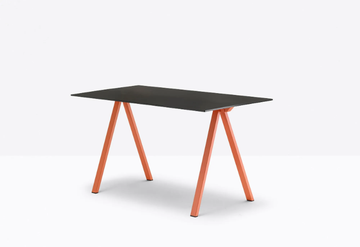 ARKI-DESK ARK7 - Table with steel trestle legs and solid laminate top by Pedrali - view 3