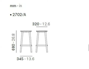 BABILA 2702/A - High ash stool with footrest by Pedrali - view 3