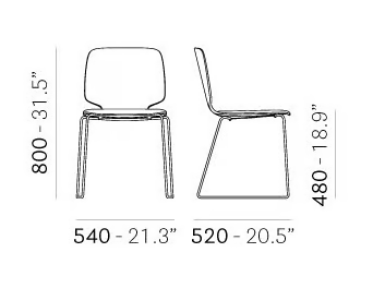 BABILA 2720/A - Multi-layer wood chair with integrated cushion by Pedrali - view 3