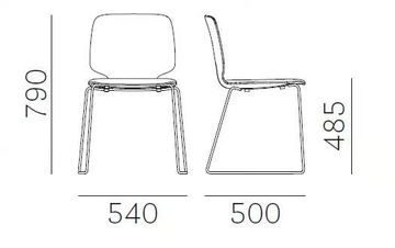 BABILA 2740/A - Sled base upholstered technopolymer chair by Pedrali - view 3