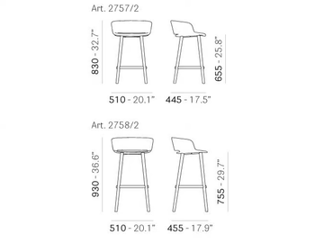 BABILA 2757/2 - Fabric stool with armrests with footrest by Pedrali - view 3