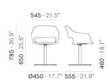 BABILA 2766 - Swivel fabric chair with armrests by Pedrali - view 3