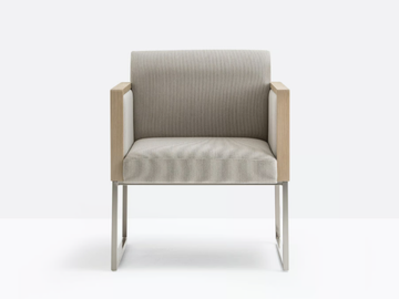 BOX 741 - Sled base upholstered easy chair with armrests by Pedrali - view 2