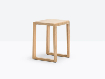 BRERA 383 - Oak stool with footrest by Pedrali - view 2