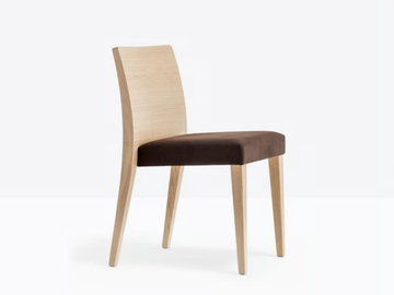 GLAM 431 - Upholstered oak chair by Pedrali - view 3