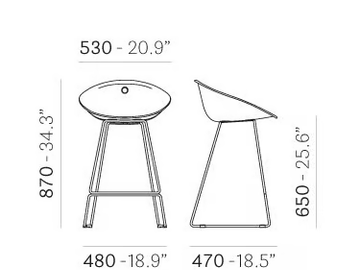 GLISS 902 - Sled base stool by Pedrali - view 3