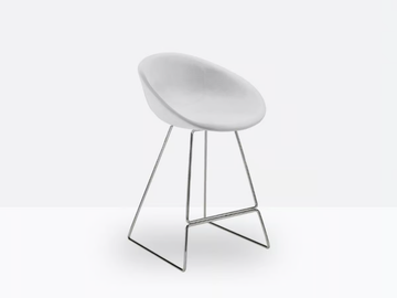 GLISS 912 - Sled base upholstered stool by Pedrali - view 3