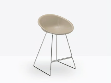 GLISS 932 - Sled base upholstered stool by Pedrali - view 2