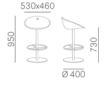 GLISS 975 - Swivel acrylic stool by Pedrali - view 3