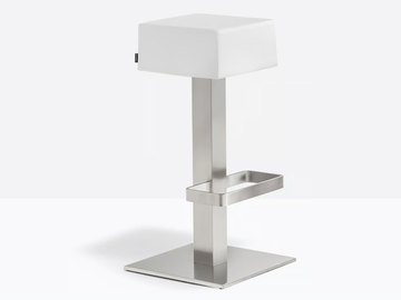 HX 4446 - High leather stool with footrest by Pedrali - view 3