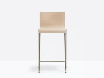 KUADRA 1322 - Multi-layer wood stool with back by Pedrali - view 2