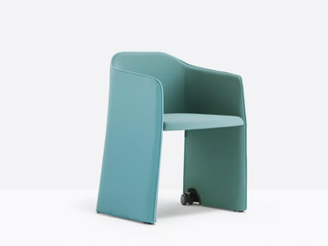 LAJA WINGS 889 G - Upholstered chair with castors by Pedrali - view 2