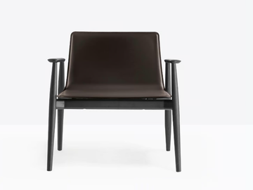 MALMÖ 297 - Tanned leather easy chair with armrests by Pedrali - view 2