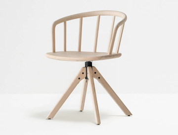 NYM 2845 - Swivel trestle-based ash chair by Pedrali - view 3