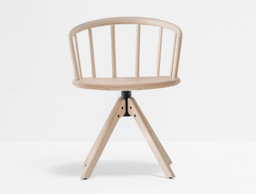 NYM 2845 - Swivel trestle-based ash chair by Pedrali - view 2