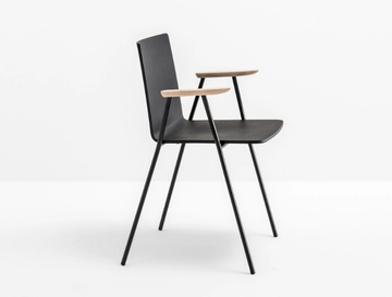 OSAKA METAL 5712 - Steel and wood chair with armrests by Pedrali - view 2