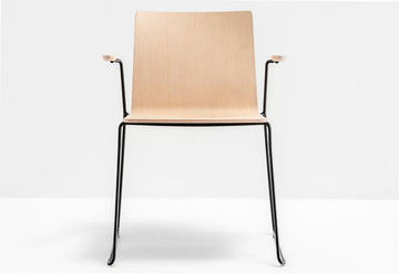 OSAKA METAL 5715 - Sled base multi-layer wood chair with armrests by Pedrali - view 2