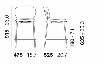 JAZZ 3706 - Stackable high stool by Pedrali - view 3