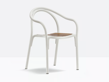 SOUL OUTDOOR 3746 - Aluminium and wood garden chair with armrests by Pedrali - view 2