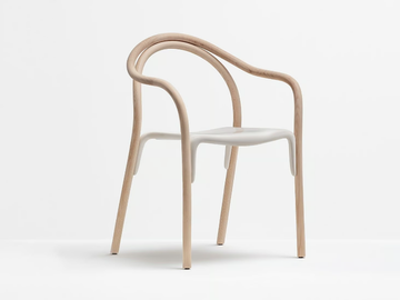 SOUL 3745 - Stackable ash chair with armrests by Pedrali - view 2