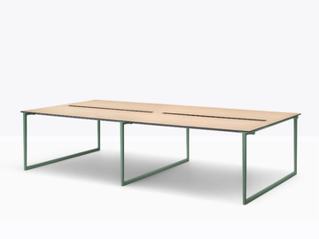 TOA WORKSTATION TOA3S - Multiple aluminium and wood office desk with cable management by Pedrali - view 3