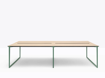 TOA WORKSTATION TOA3S - Multiple aluminium and wood office desk with cable management by Pedrali - view 2