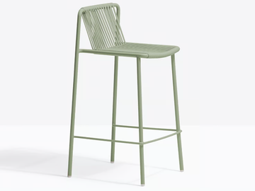 TRIBECA 3667 - High powder coated steel stool with back by Pedrali - view 2