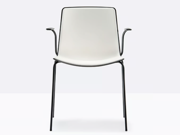 TWEET 895 - Stackable plastic restaurant chair with armrests by Pedrali - view 2