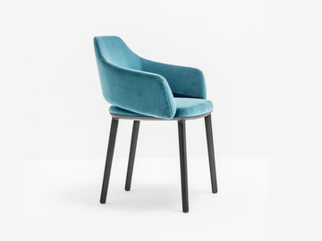 VIC 645 - Upholstered fabric chair with armrests by Pedrali - view 2