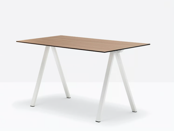 ARKI-DESK ARK7 - Table with steel trestle legs and solid laminate top by Pedrali - view 2
