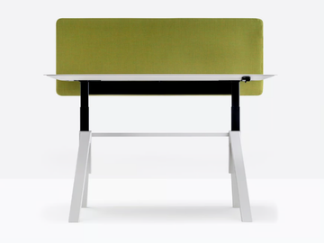 ARKI-TABLE ADJ DESK - Height-adjustable steel and wood office desk with sound absorbing screens by Pedrali - view 2