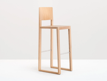 BRERA 386 - Oak stool with footrest by Pedrali - view 3