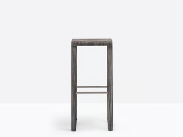 BRERA 388 - Oak stool with footrest by Pedrali - view 3