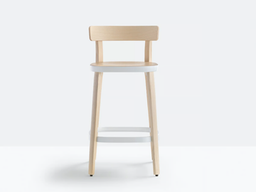 FOLK 2936 - High ash stool with back by Pedrali - view 2