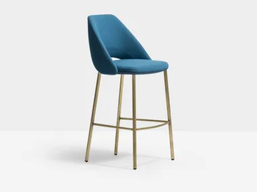 VIC METAL 658 - High upholstered fabric stool with back by Pedrali - view 2
