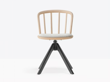 NYM 2841 - Swivel ash chair with integrated cushion by Pedrali - view 2