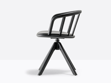 NYM 2846 - Swivel trestle-based ash chair with armrests by Pedrali - view 3