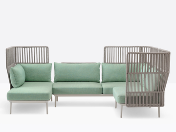 REVA COCOON - Modular fabric garden sofa with chaise longue by Pedrali - view 2