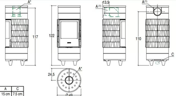 CIRCLE - Wood-burning Central stove for air heating Class A+ by Piazzetta - view 3