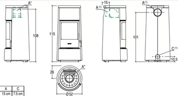 E924 M - Wood-burning Corner steel stove Class A+ by Piazzetta - view 3