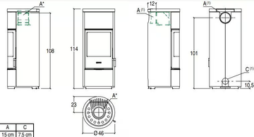 E924 - Wood-burning Central stove for air heating Class A+ by Piazzetta - view 3