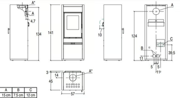 E928 A - Wood-burning Central stove for air heating Class A+ by Piazzetta - view 3