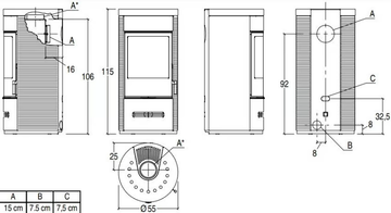 E929 D - Wood-burning Central stove for air heating Class A+ by Piazzetta - view 3