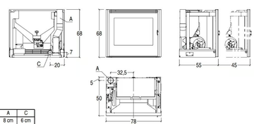 IP 11 CAST IRON DOOR - Pellet Fireplace insert Class A+ by Piazzetta - view 3
