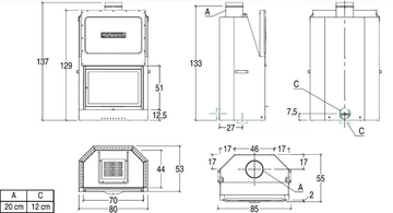 MA 260 SL - ECODESIGN - Wood-burning Monoblock steel Boiler fireplace by Piazzetta - view 3
