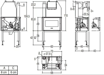 MP 7 - Pellet Fireplace insert Class A+ by Piazzetta - view 3